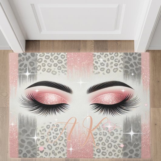 Monogramm Glitter Wimpern Fußmatte