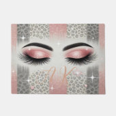 Monogramm Glitter Wimpern Fußmatte (Vorderseite)