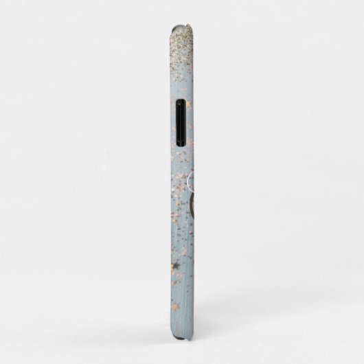 Monogramm-Glitterstäbe auf Aquamarinen Personalisi Case-Mate iPhone Hülle (Hinten/Rechts)