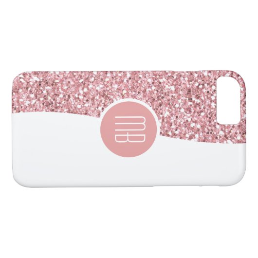 Monogramm Glitzer Blende Case-Mate iPhone Hülle (Rückseite (Horizontal))