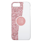 Monogramm Glitzer Blende Case-Mate iPhone Hülle (Rückseite)