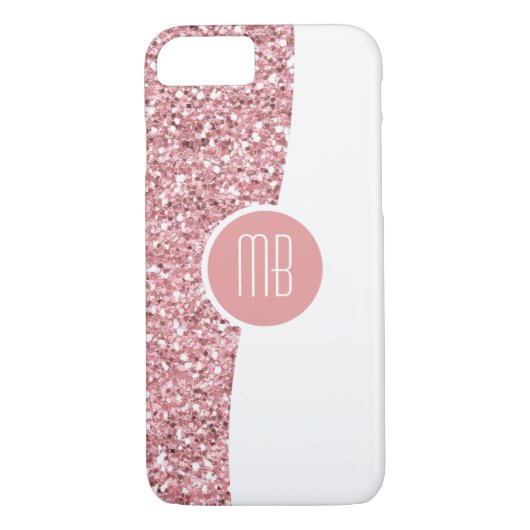 Monogramm Glitzer Blende Case-Mate iPhone Hülle (Rückseite)