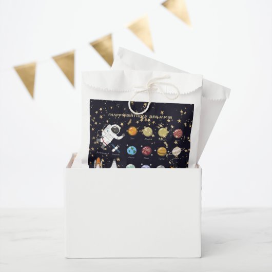 Monogramm-Glitzer des Sonnensystems Astronaut Cool Geschenktütchen (Party)