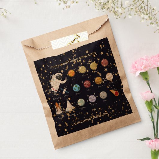 Monogramm-Glitzer des Sonnensystems Astronaut Cool Geschenktütchen (Versiegelt)