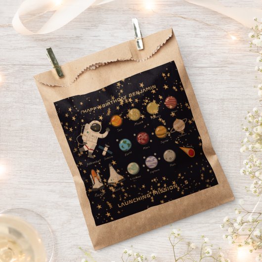 Monogramm-Glitzer des Sonnensystems Astronaut Cool Geschenktütchen (Ausgeschnitten)