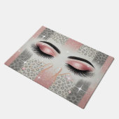 Monogramm Glitzer Eyelashes Fußmatte (Schrägansicht)