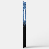 Monogramm Glitzer Fading Calligraphy Name Blue Case-Mate iPhone Hülle (Rückseite / Links)