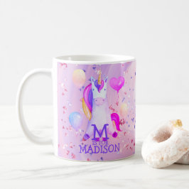 Monogramm-Glitzer für niedlichen magisch rosa Einh Kaffeetasse