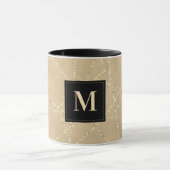 Monogramm | Glitzer  Geometrische Linien für Gold  Tasse (Zentrum)