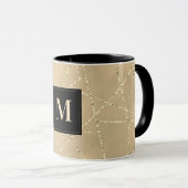 Monogramm | Glitzer  Geometrische Linien für Gold  Tasse (VorderseiteRechts)