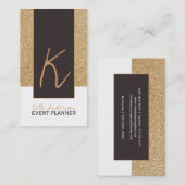 Monogramm-Glitzer-Geschäfts-Karten-Schablone Visitenkarte (Vorne/Hinten)