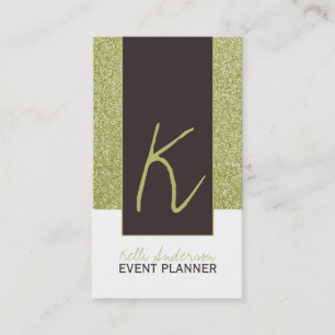 Monogramm-Glitzer-Geschäfts-Karten-Schablone Visitenkarte