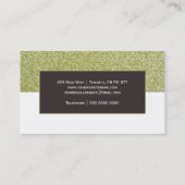 Monogramm-Glitzer-Geschäfts-Karten-Schablone Visitenkarte (Rückseite)