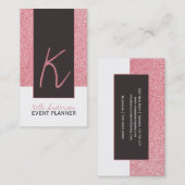 Monogramm-Glitzer-Geschäfts-Karten-Schablone Visitenkarte (Vorne/Hinten)