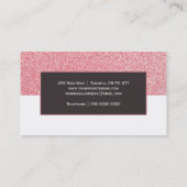 Monogramm-Glitzer-Geschäfts-Karten-Schablone Visitenkarte (Rückseite)