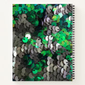 Monogramm Glitzer graugrüne Sequenzen griffig glän Notizblock (Rückseite)