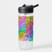 Monogramm Glitzer Personalisiert Rainbow Trinkflasche (Links)