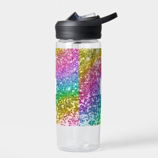 Monogramm Glitzer Personalisiert Rainbow Trinkflasche (Links)