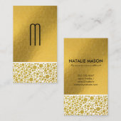 Monogramm | Glitzer Polka Dot | Lux Geometric Visitenkarte (Vorne/Hinten)
