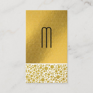 Monogramm Glitzer Polka Dot Lux Geometric Visitenkarte