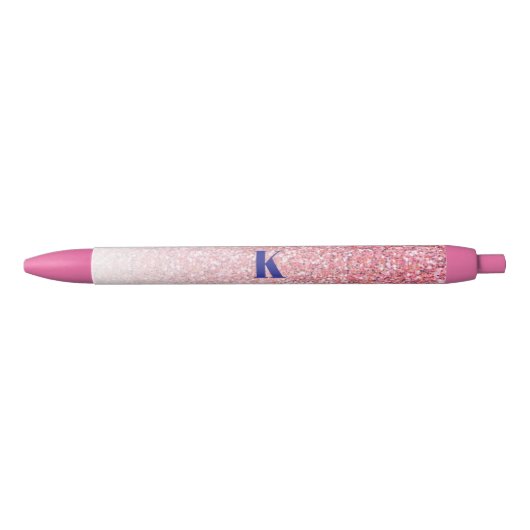 Monogramm Glitzer Rainbow Glitzer Feminine Kugelschreiber (Vorderseite)
