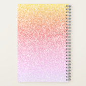 Monogramm Glitzer Rainbow Glitzer Feminine Notizblock (Rückseite)