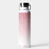 Monogramm Glitzer Rainbow Glitzer Feminine Trinkflasche (Rückseite)
