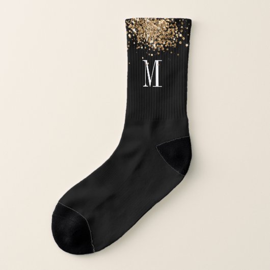Monogramm-Glitzer Socken (Links - Außen)