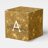 Monogramm Gold & Black Shimmer - Name hinzufügen Geschenkschachtel (Vorderseite)
