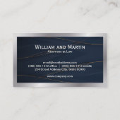 Monogramm | Gold Blue Background Visitenkarte (Rückseite)