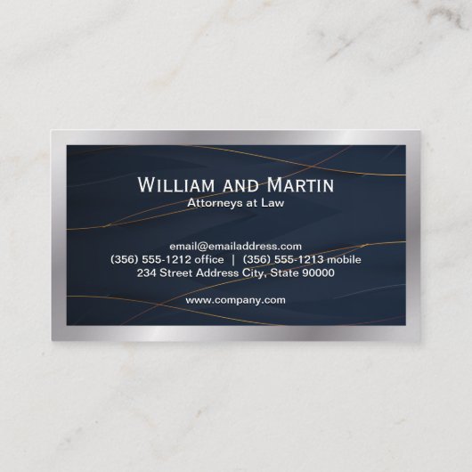 Monogramm | Gold Blue Background Visitenkarte (Rückseite)