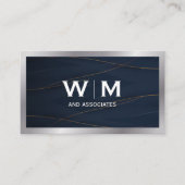 Monogramm | Gold Blue Background Visitenkarte (Vorderseite)