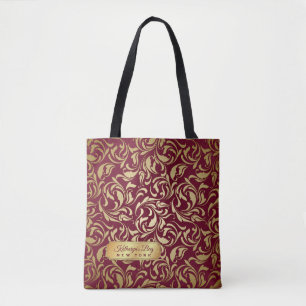 Monogramm-Gold blühen Luxe Nummernschild Tasche