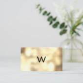 Monogramm | Gold Boke Visitenkarte (Stehend Vorderseite)