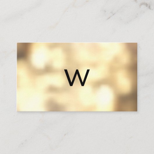 Monogramm | Gold Boke Visitenkarte (Vorderseite)