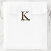 Monogramm Gold Buchstabe K Ihr Sticker (Tasche)