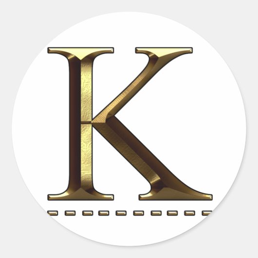 Monogramm Gold Buchstabe K Ihr Sticker (Vorderseite)
