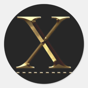 Monogramm Gold Buchstabe X Ihr Sticker