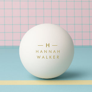 Monogramm Gold   Elegante Minimalistische Klasse Tischtennisball