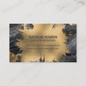 Monogramm | Gold Foil Spritzer | Marmor Visitenkarte (Rückseite)