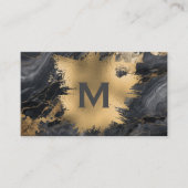 Monogramm | Gold Foil Spritzer | Marmor Visitenkarte (Vorderseite)