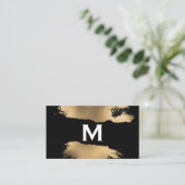 Monogramm | Gold Foil Spritzer | Torneffekt Visitenkarte (Stehend Vorderseite)