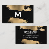 Monogramm | Gold Foil Spritzer | Torneffekt Visitenkarte (Vorne/Hinten)