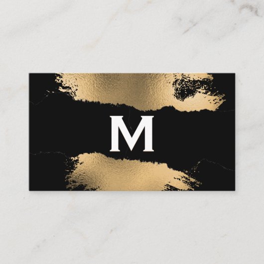 Monogramm | Gold Foil Spritzer | Torneffekt Visitenkarte (Vorderseite)