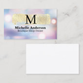 Monogramm | Gold gebürstet | Boke Visitenkarte (Vorne/Hinten)