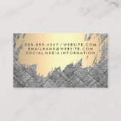 Monogramm | Gold gebürstet | Wove Visitenkarte (Rückseite)