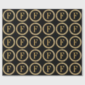 Monogramm Gold Geschenkpapier (Flach)