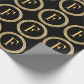 Monogramm Gold Geschenkpapier (Ecke)