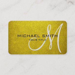 Monogramm Gold-Leder-Optik Visitenkarte