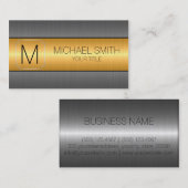 Monogramm Gold Luxury Stainless Steel Metal #2 Visitenkarte (Vorne/Hinten)